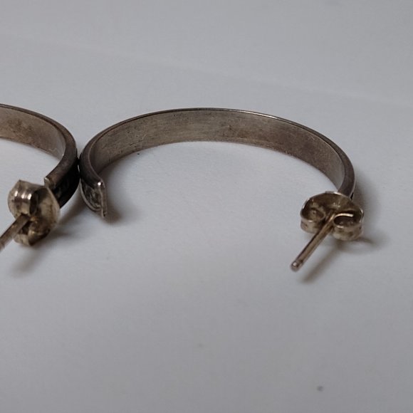 Vintage Metal Half Hoop Earrings - Picture 6 of 13